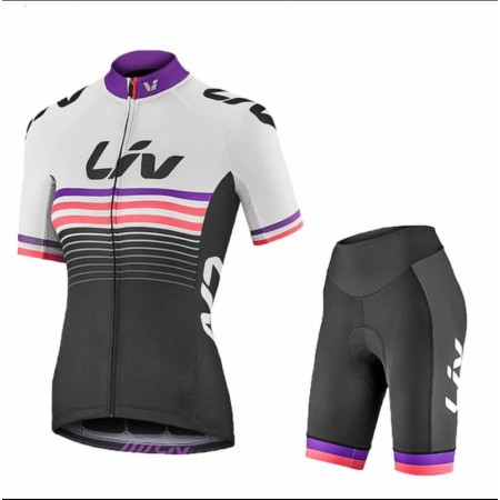 Set Wielershirt + Fietsbroek Kort 2019 CCC Liv Dames N002